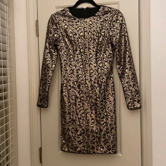 Aidan Mattox | Dresses | Aidan Mattox Leopard Sequin Sheath Dress | Poshmark